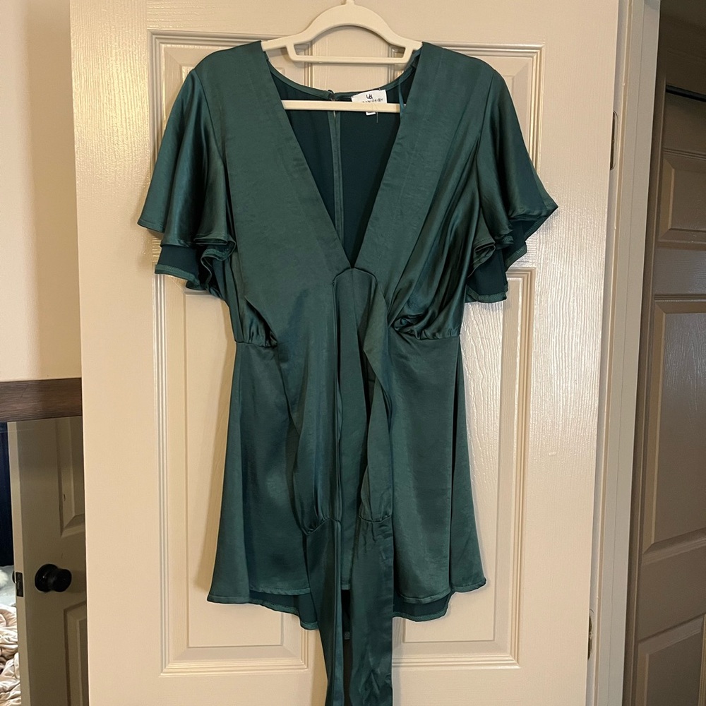 Elegant Green Wrap Romper